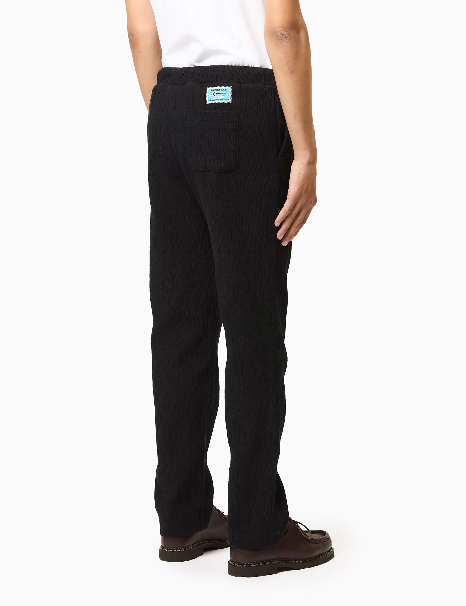 Percival Artifact Relaxed Trousers (Cotton) - Black