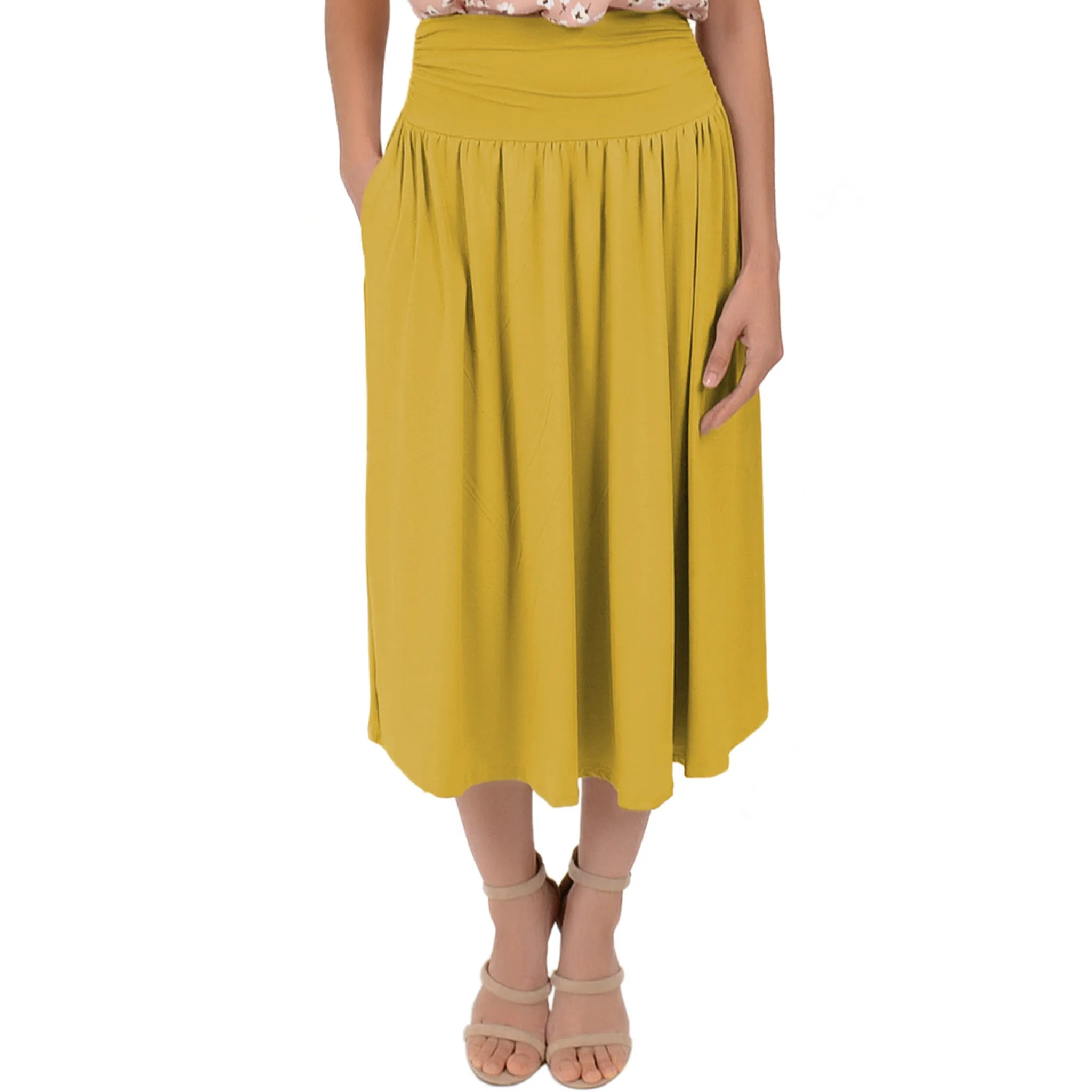 Plus Size Midi Pocket Skirt