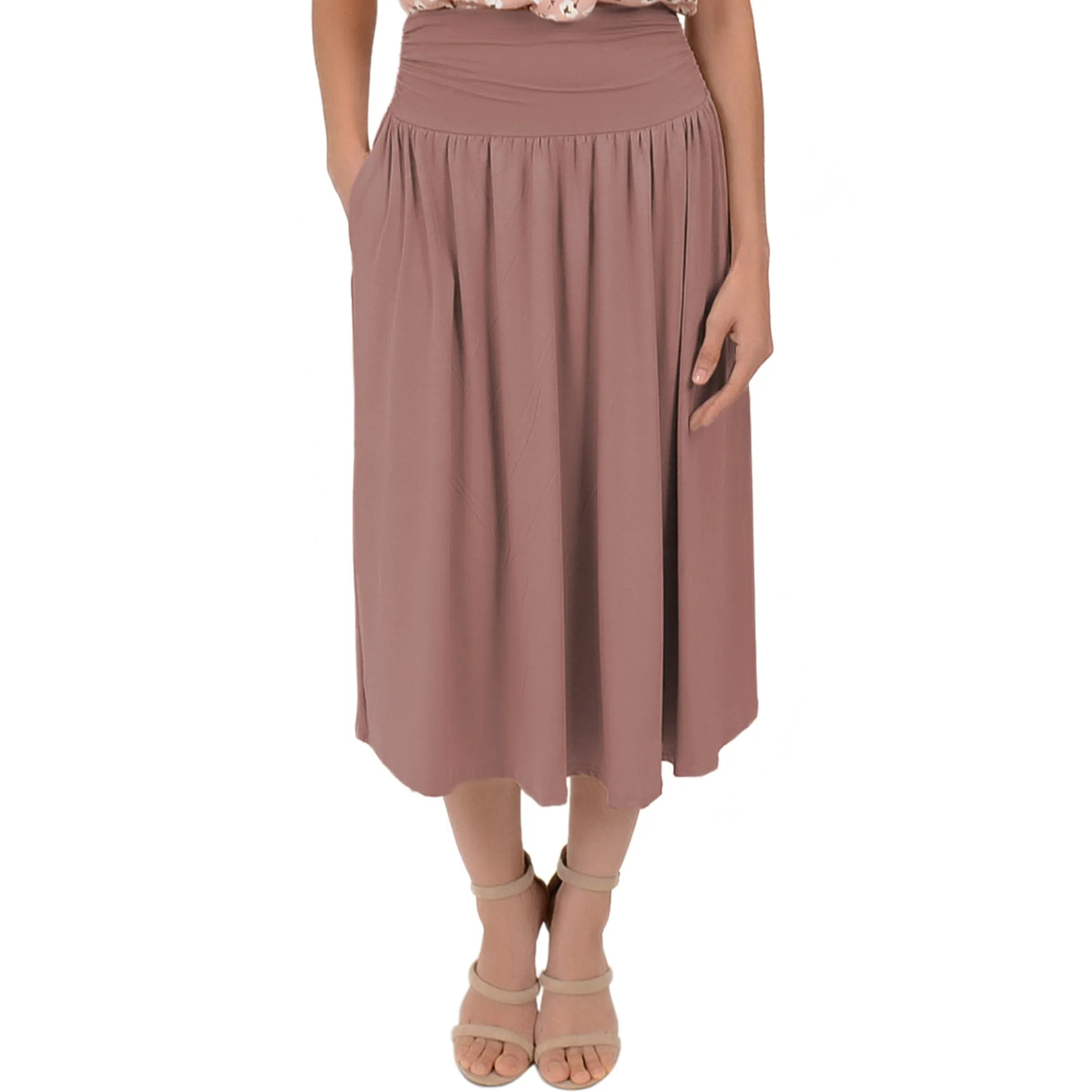 Plus Size Midi Pocket Skirt