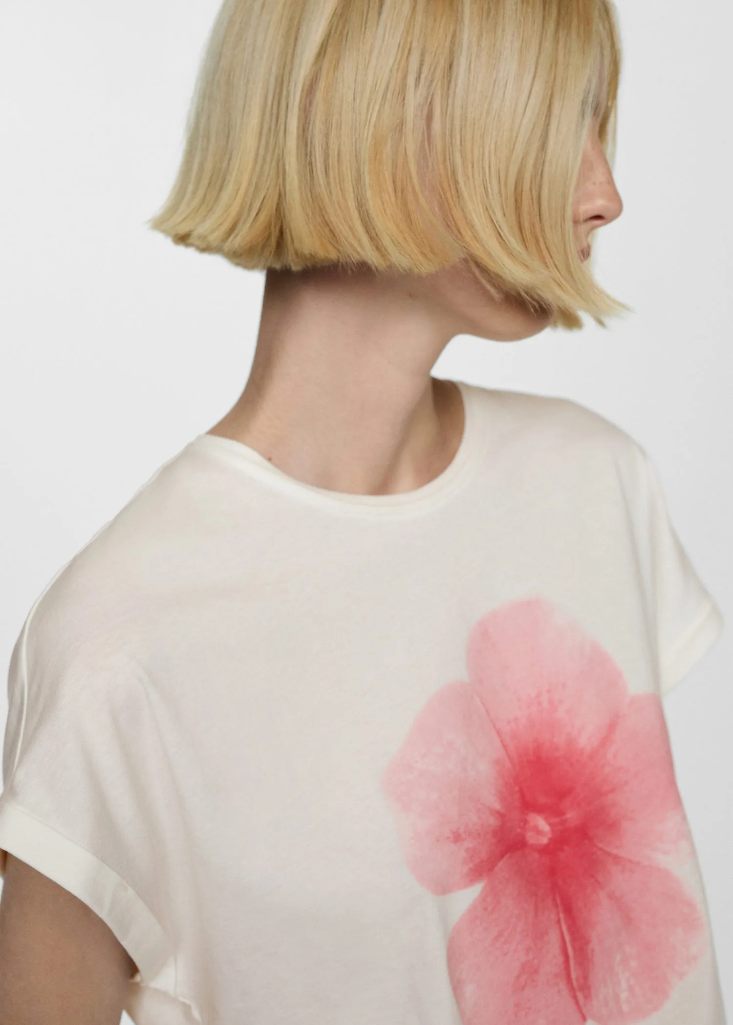 Printed cotton-blend T-shirt