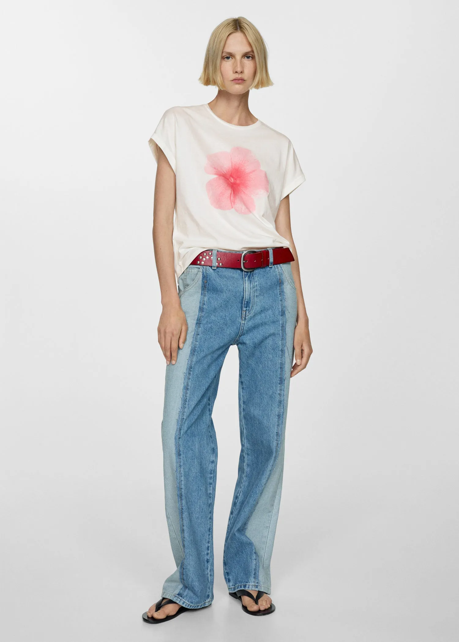 Printed cotton-blend T-shirt
