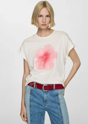 Printed cotton-blend T-shirt
