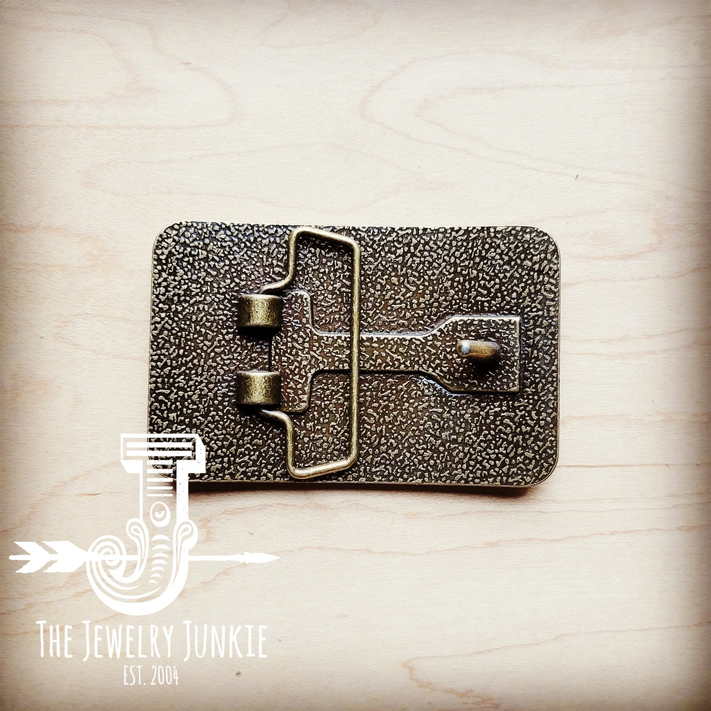 **Rectangle Leather Belt Buckle Oyster Paisley 904e