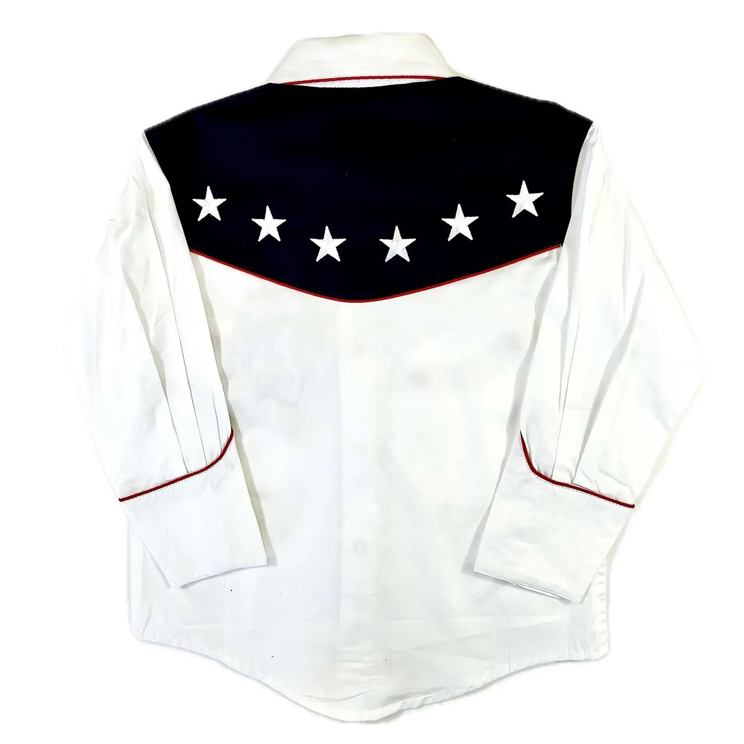 Rockmount Unisex Vintage American Flag White Multi 100% Cotton L/S Shirt