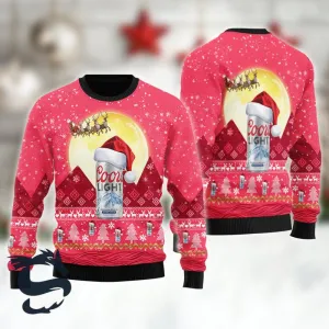 Santa Claus Sleigh Coors Light Ugly Sweater