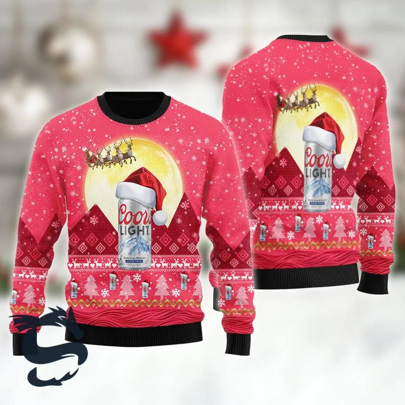 Santa Claus Sleigh Coors Light Ugly Sweater