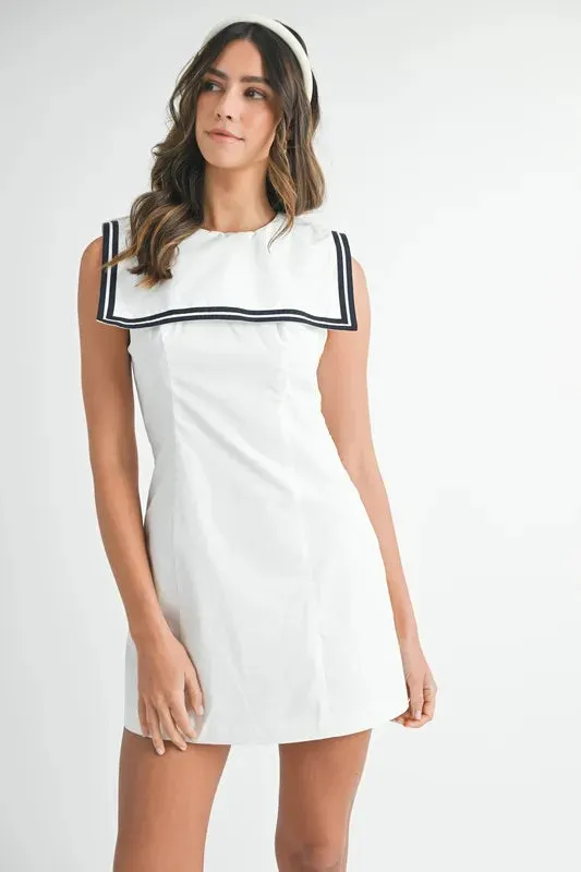 Square Sailor Collar Mini Dress