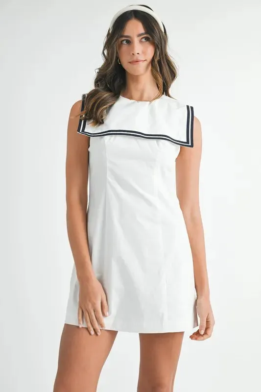 Square Sailor Collar Mini Dress