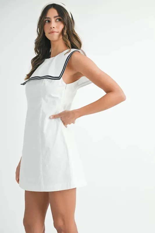 Square Sailor Collar Mini Dress