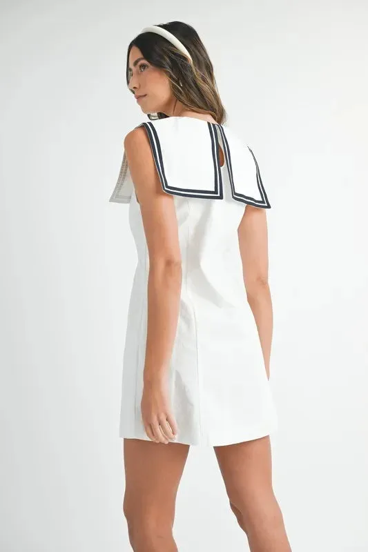 Square Sailor Collar Mini Dress