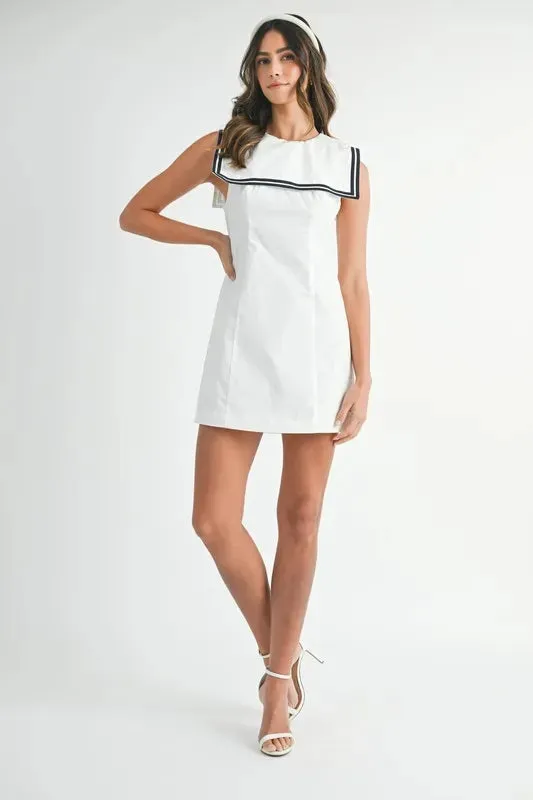 Square Sailor Collar Mini Dress