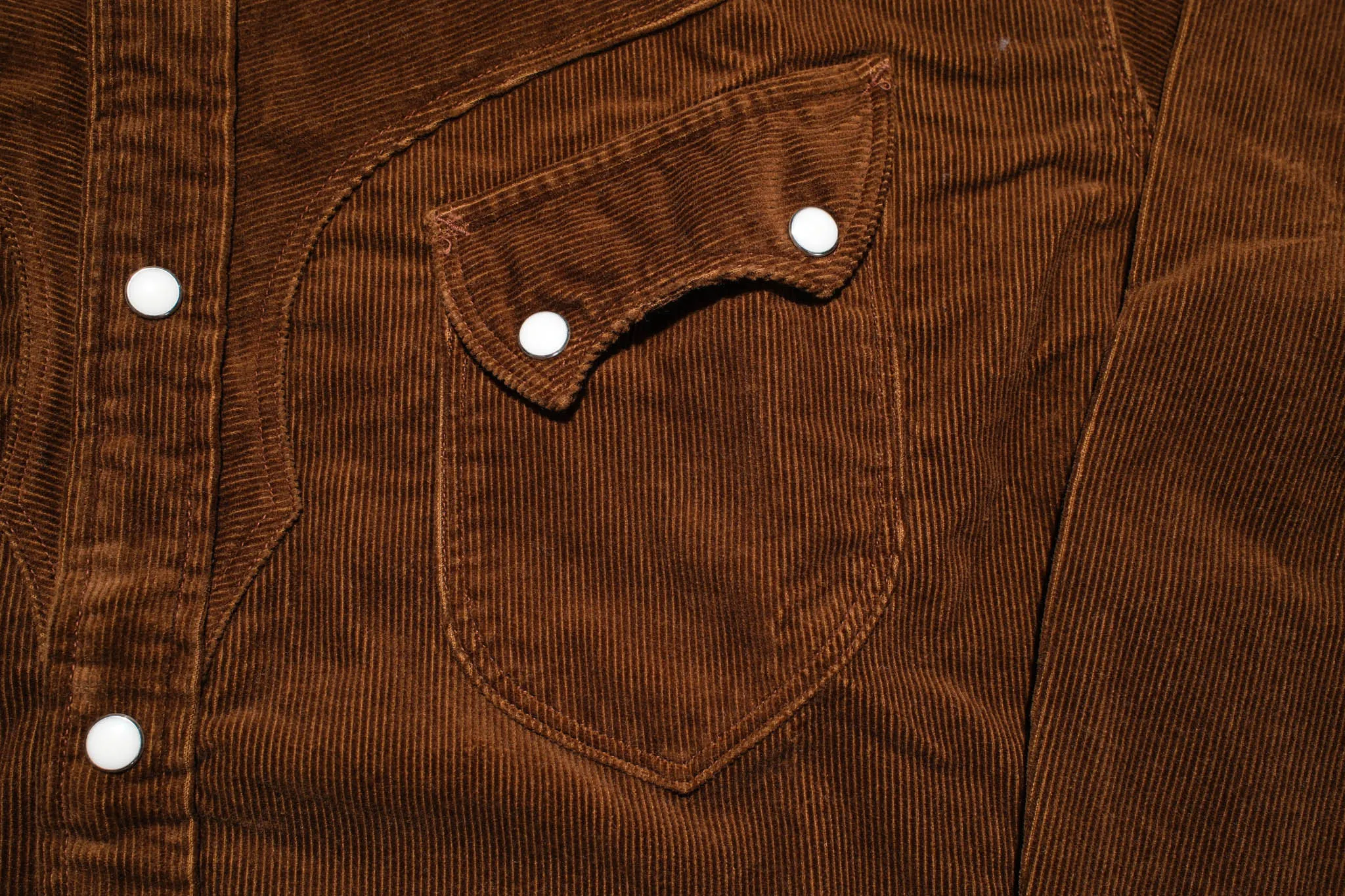Stevenson Overall Co. 'Cody' Heavyweight 16-Wale Corduroy Western Shirt (Chocolate Brown)