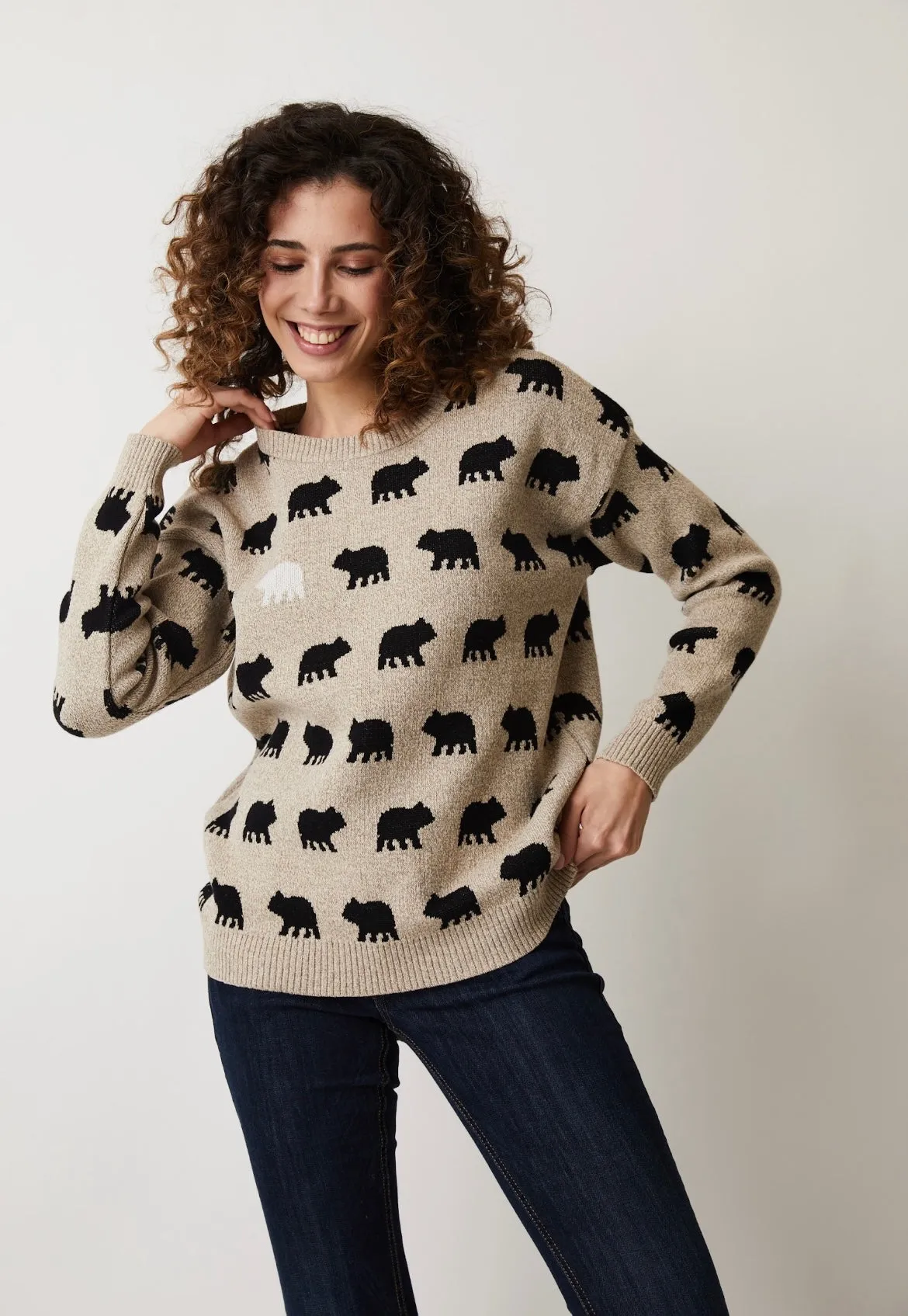 TAUPE BEAR NAKED CANADIAN SWEATER