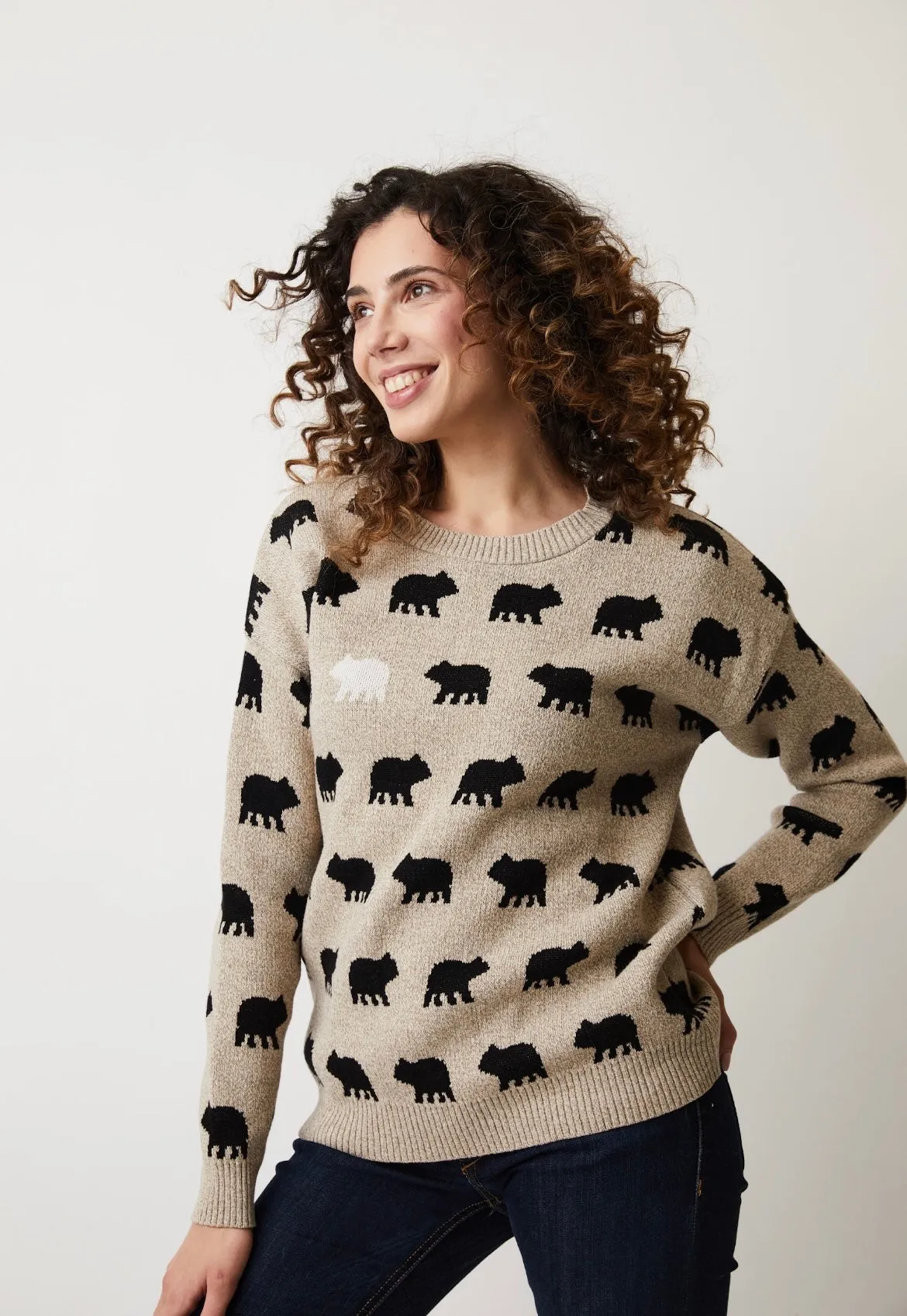 TAUPE BEAR NAKED CANADIAN SWEATER