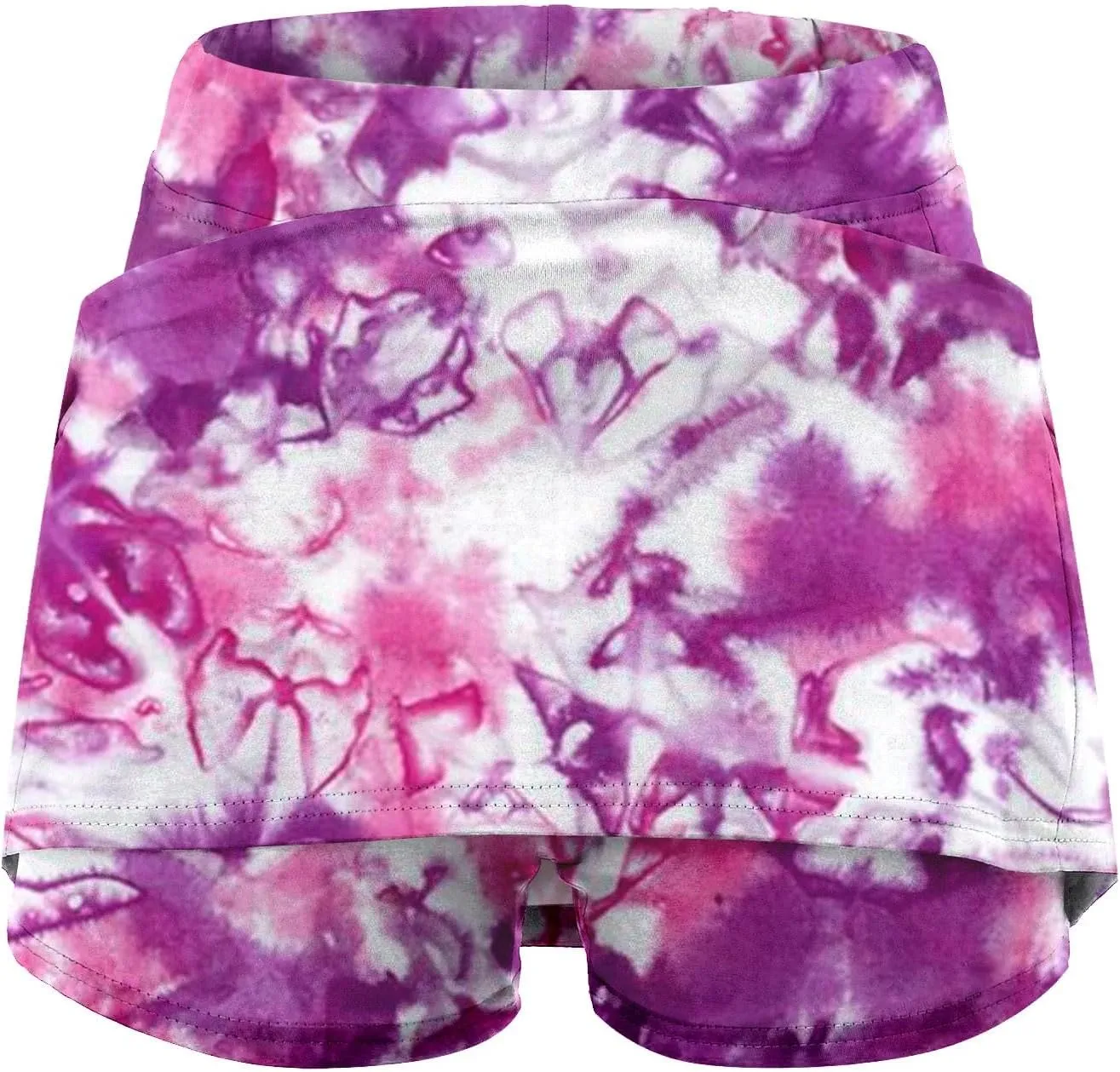 Tennis Mini Skirts for Women Summer Tie Dye Stretch Golf Skorts Lounge Workout 2 in 1 Preepy Short Sports Leggings Plus Size