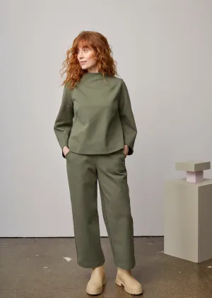 Wide Leg Long Trousers Salvia