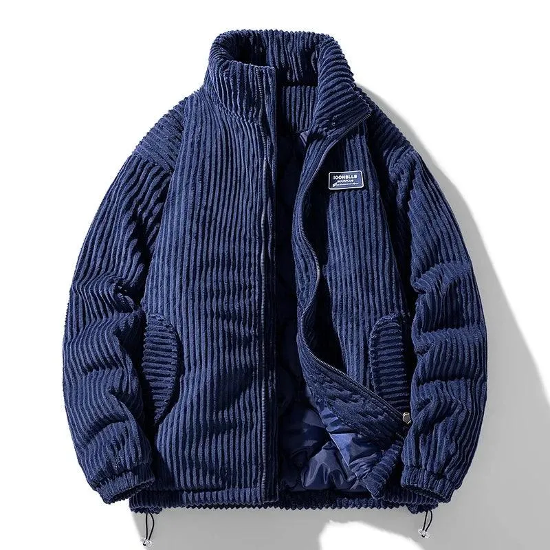 Winter Corduroy Parka Jacket for Men – Stylish & Warm Autumn Puffer
