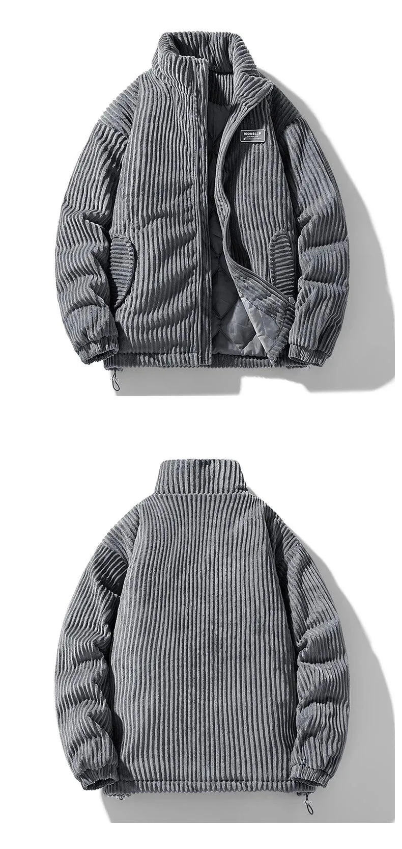 Winter Corduroy Parka Jacket for Men – Stylish & Warm Autumn Puffer