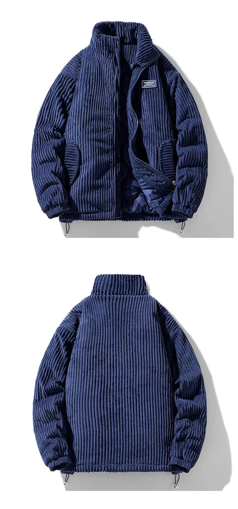 Winter Corduroy Parka Jacket for Men – Stylish & Warm Autumn Puffer