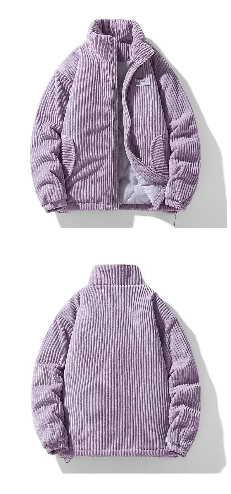 Winter Corduroy Parka Jacket for Men – Stylish & Warm Autumn Puffer
