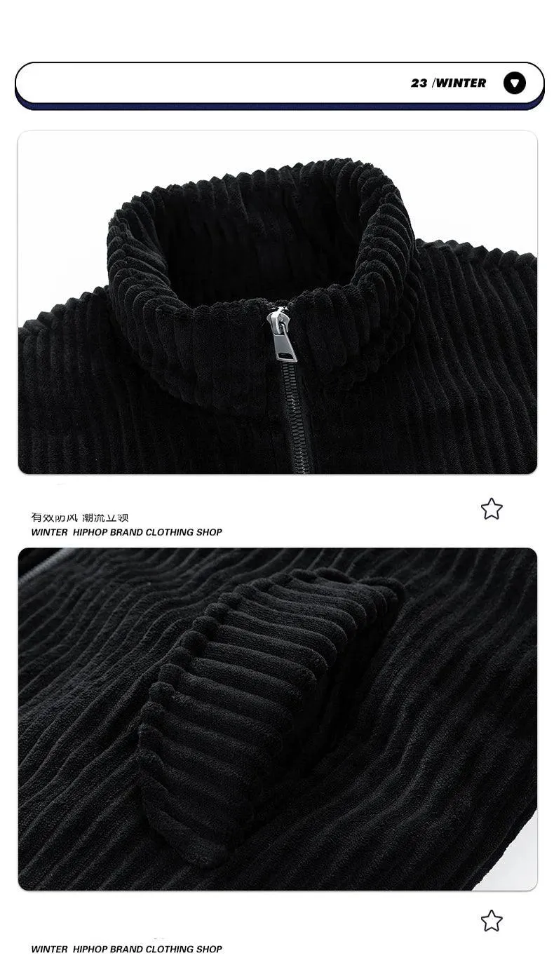 Winter Corduroy Parka Jacket for Men – Stylish & Warm Autumn Puffer