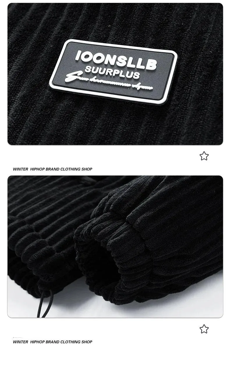 Winter Corduroy Parka Jacket for Men – Stylish & Warm Autumn Puffer