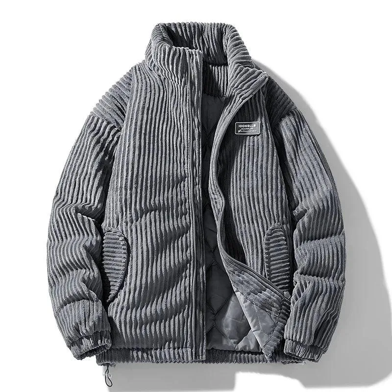 Winter Corduroy Parka Jacket for Men – Stylish & Warm Autumn Puffer