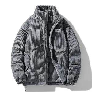 Winter Corduroy Parka Jacket for Men – Stylish & Warm Autumn Puffer