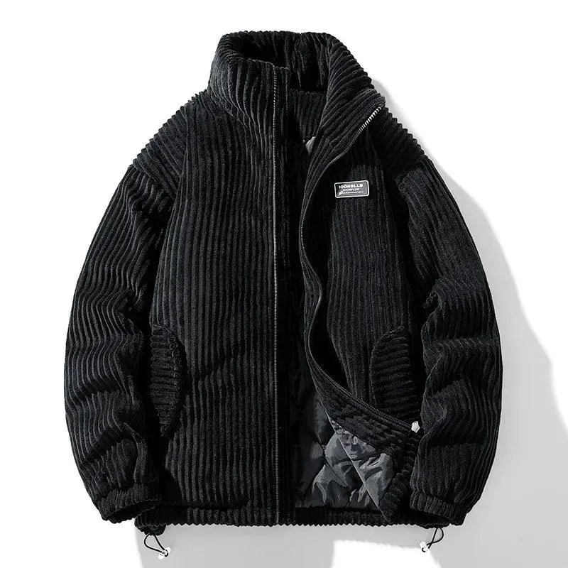 Winter Corduroy Parka Jacket for Men – Stylish & Warm Autumn Puffer