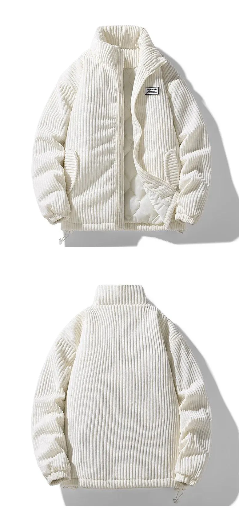 Winter Corduroy Parka Jacket for Men – Stylish & Warm Autumn Puffer