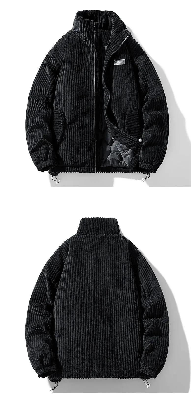 Winter Corduroy Parka Jacket for Men – Stylish & Warm Autumn Puffer