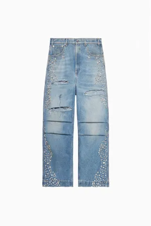 Woman's Y2k Embroidered Denim Jeans