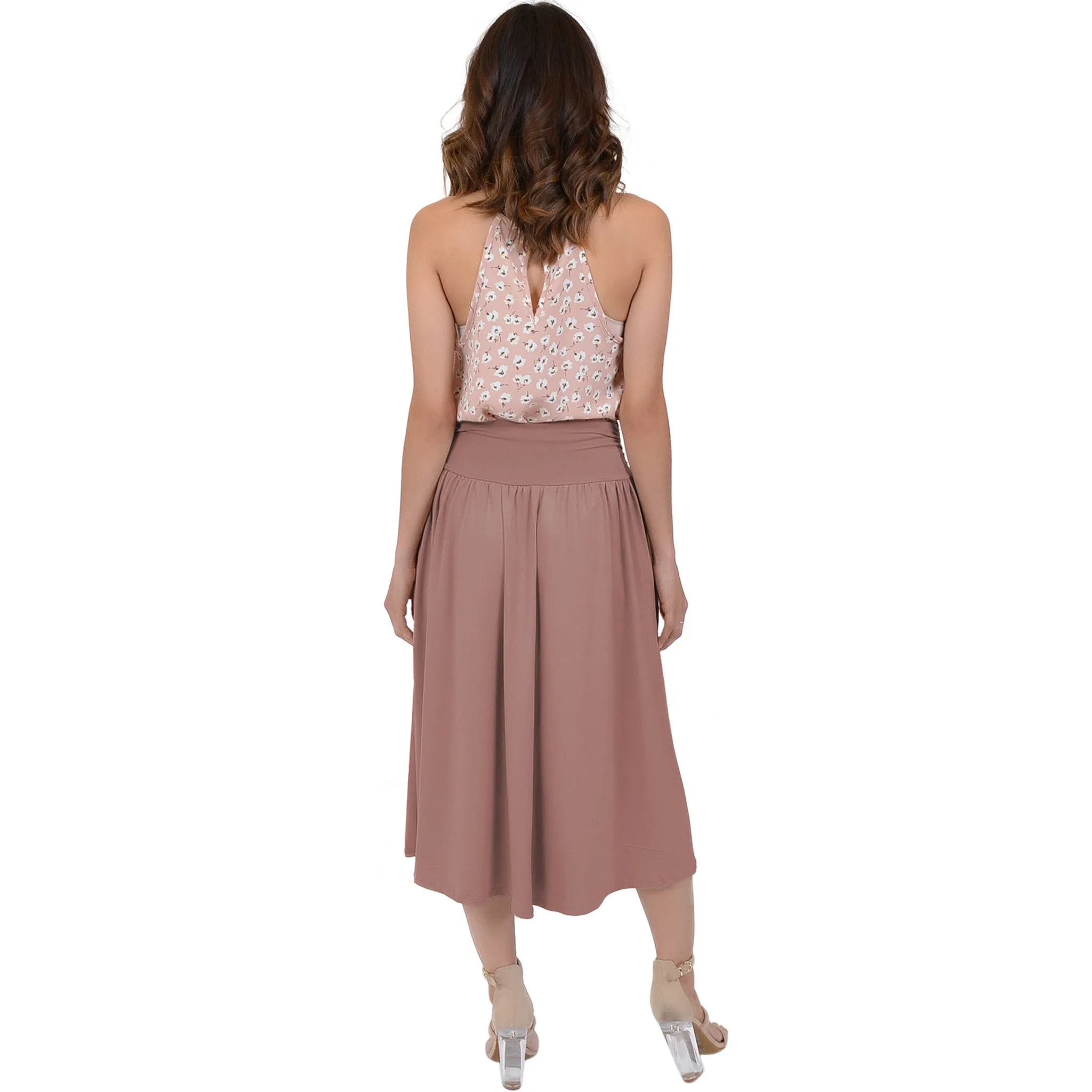 Womens Midi Pocket Skirt