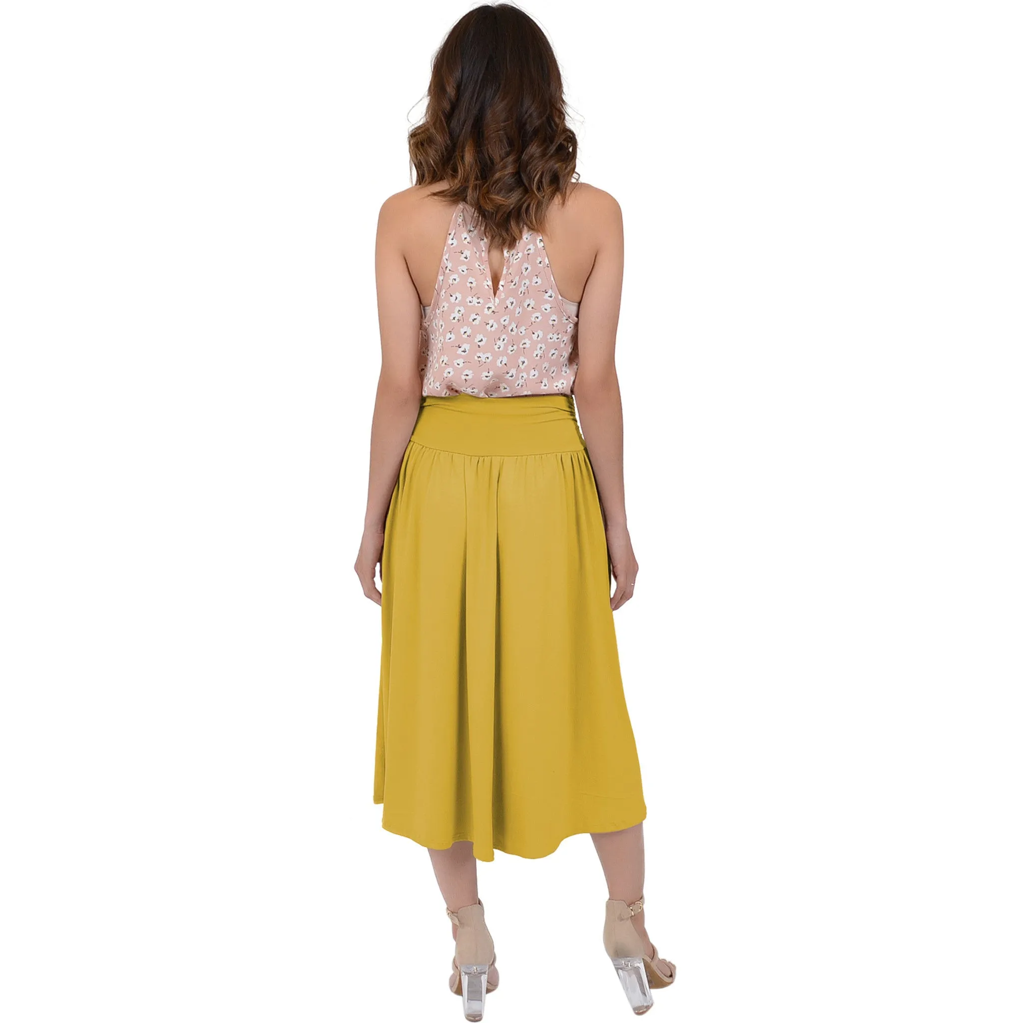 Womens Midi Pocket Skirt