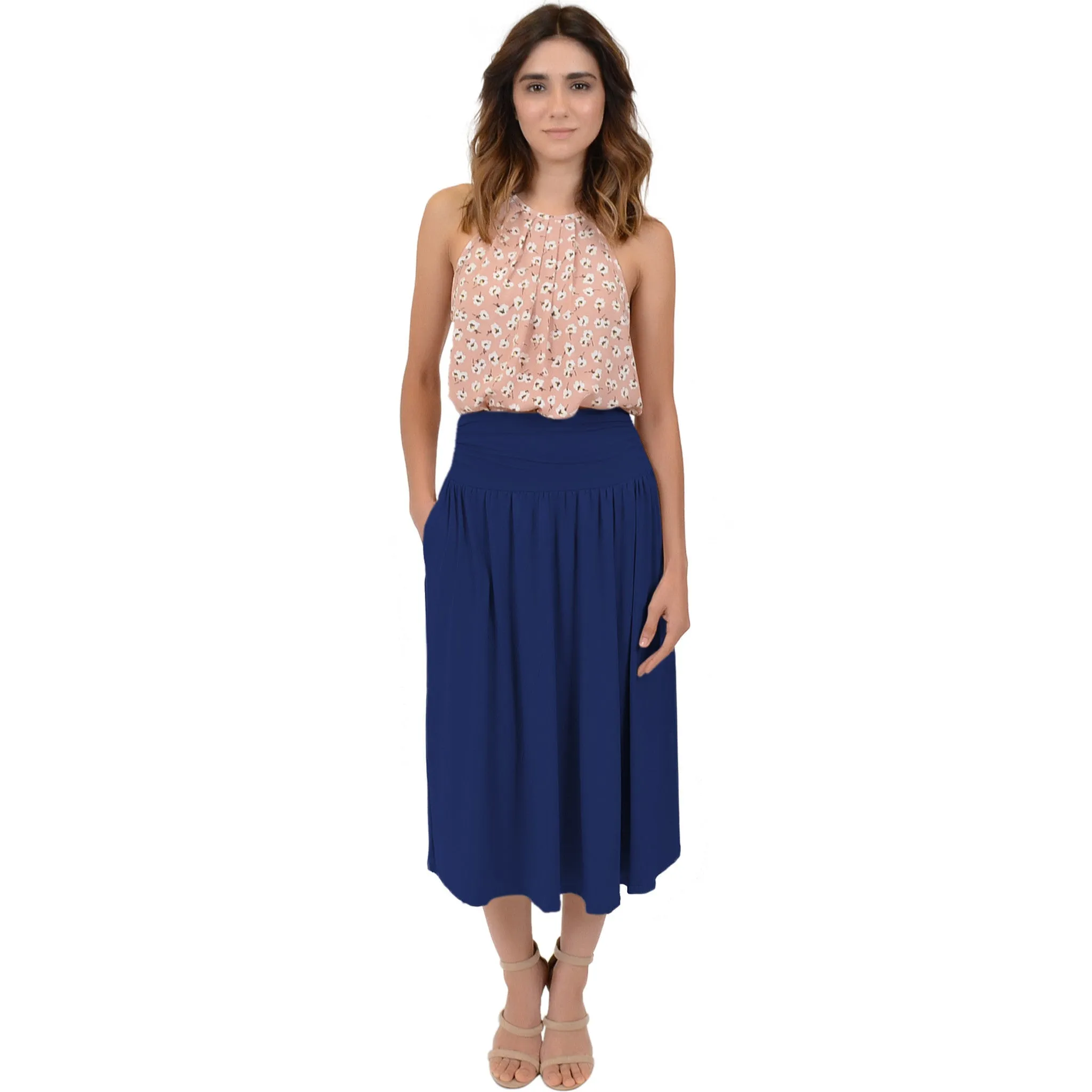 Womens Midi Pocket Skirt