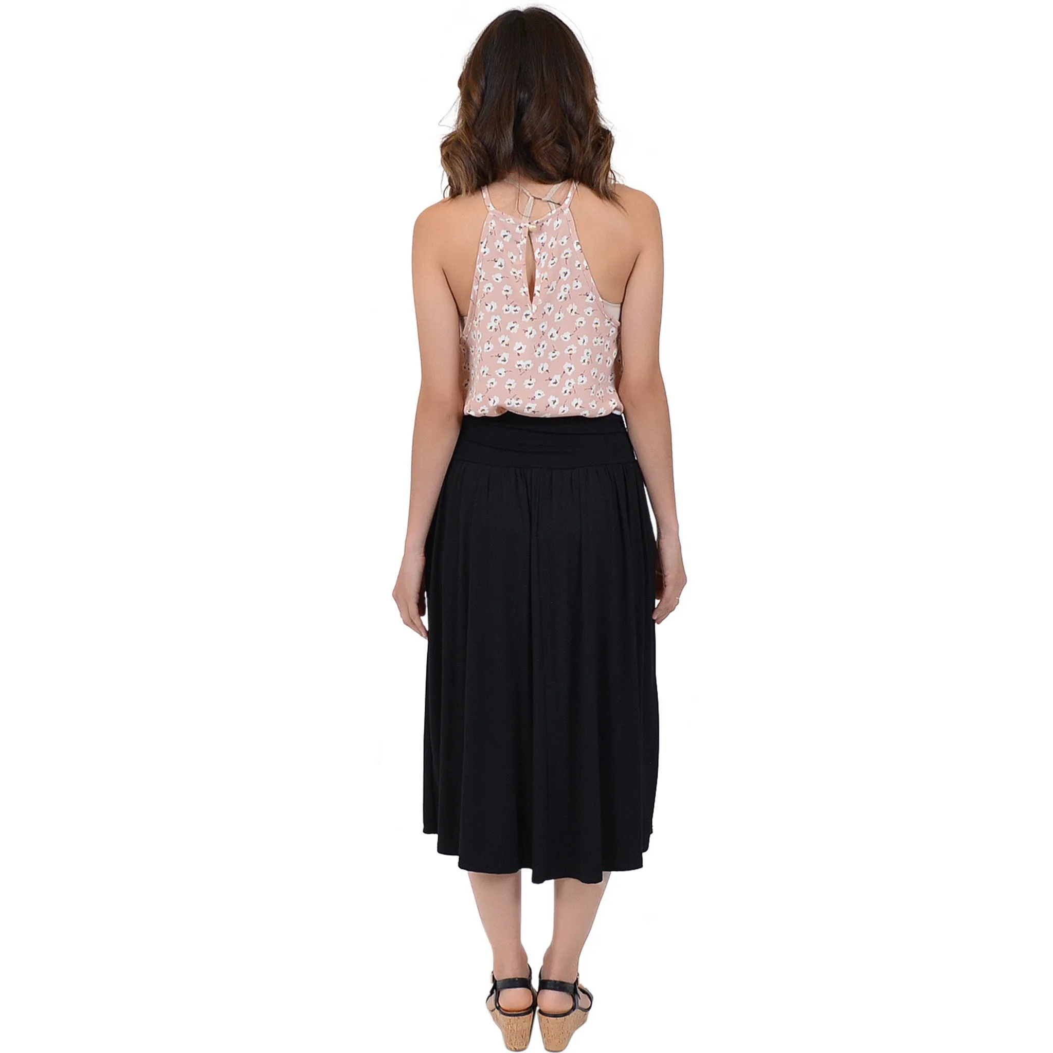 Womens Midi Pocket Skirt